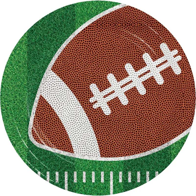Football Field Design Dinner Plates – Themed Disposable Dinnerware Set 1