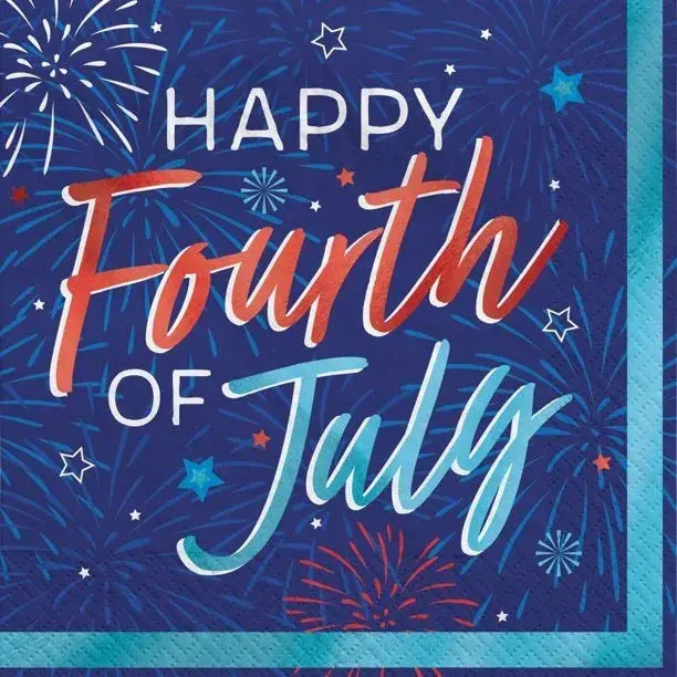 Fourth Of July Beverage Napkins – Patriotic 16-Pack 1