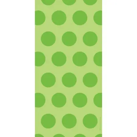 Fresh Lime Dot Pattern Cellophane Bags – 20-Pack, Festive Food-Safe Wrapping 1