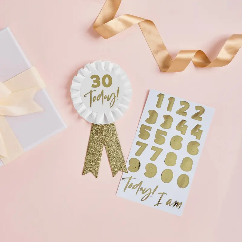 Gold 'Today I Am' Birthday Badge – Single Piece 1