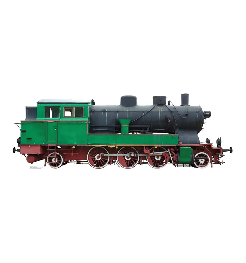 Green & Red Vintage Steam Locomotive Cardboard Standup 1