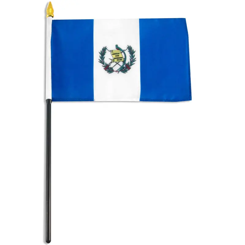 Guatemalan National Flag Mini Banner – 4" X 6" Compact Stick Flag 1