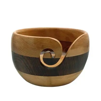 Handcrafted Acacia Wood Yarn Bowls 3