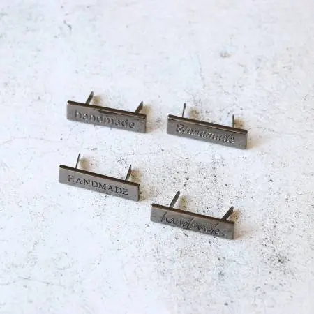 Handmade Bag Labels – Gunmetal Accent Set Of Four 1