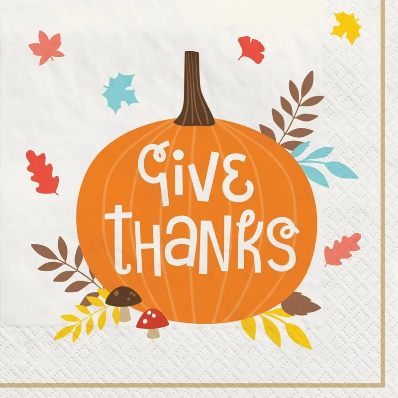 'Happy Turkey Day' Dinner Napkins – Festive Thanksgiving Design, Pack Of 16 1