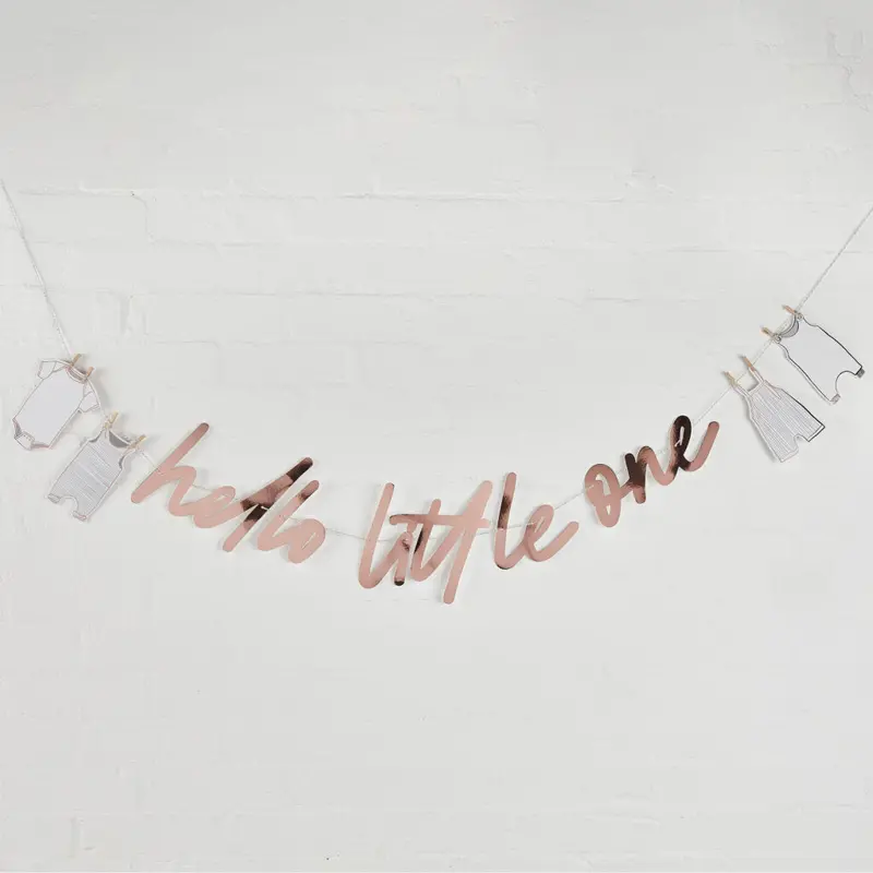 'Hello Little One' Baby Shower Garland – Festive Hanging Decoration 1
