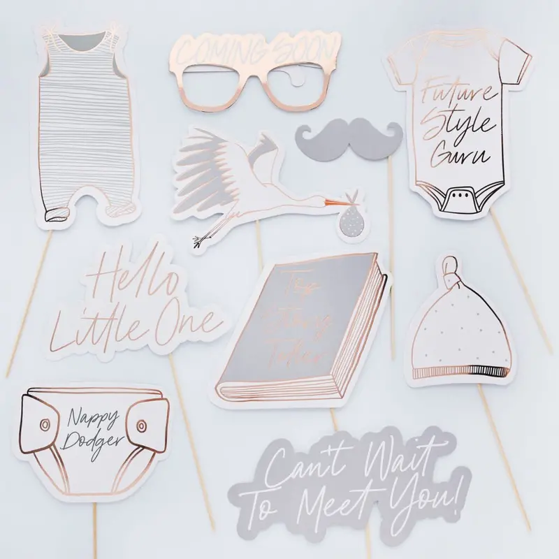 'Hello Little One' Baby Shower Photo Booth Props – 10-Piece Kit 1