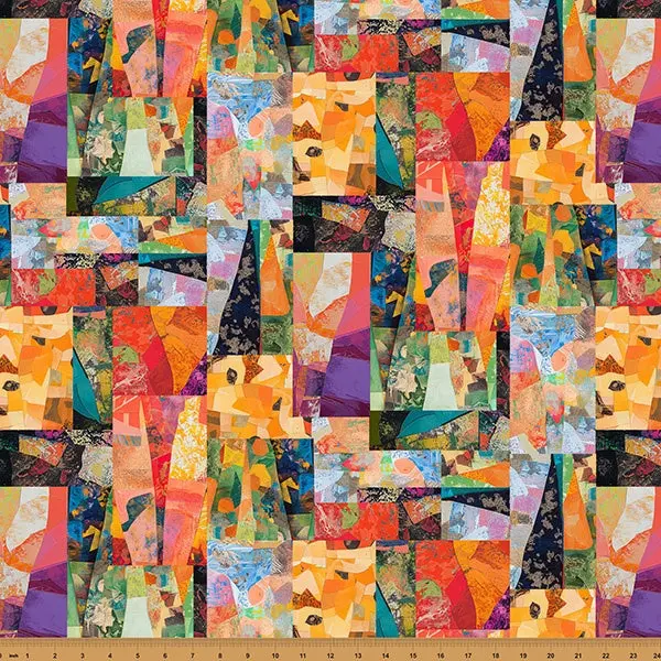 Hoffman Fabrics Crafty Cats Rainbow Print Cotton Fabric (X5716-767) 1