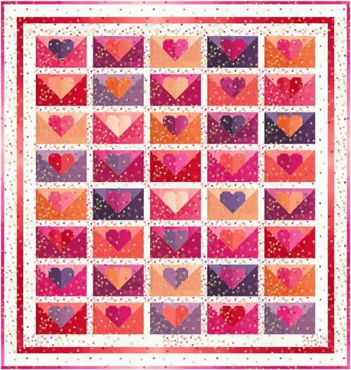 I Heart Ombre Metallic Quilt Kit: Love Letters Precut Set 1