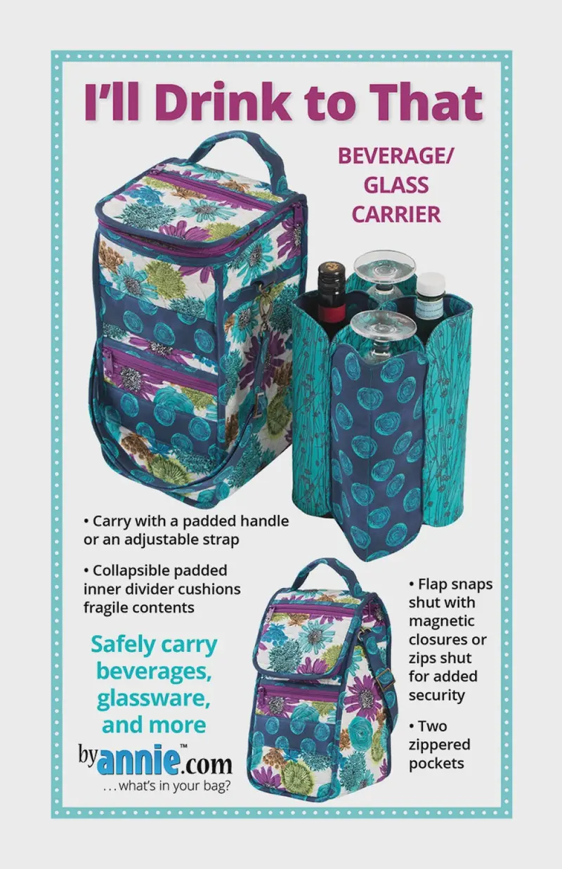 I'Ll Drink To That Tote Bag Sewing Pattern 1
