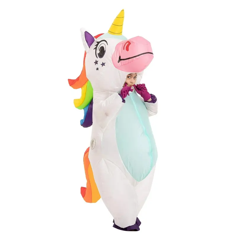 Inflatable White Unicorn Halloween Costume For Kids (Medium) 1