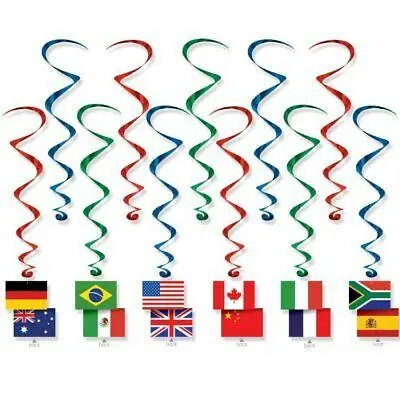 International Flag Whirl Decoration Set – 12 Pieces 1