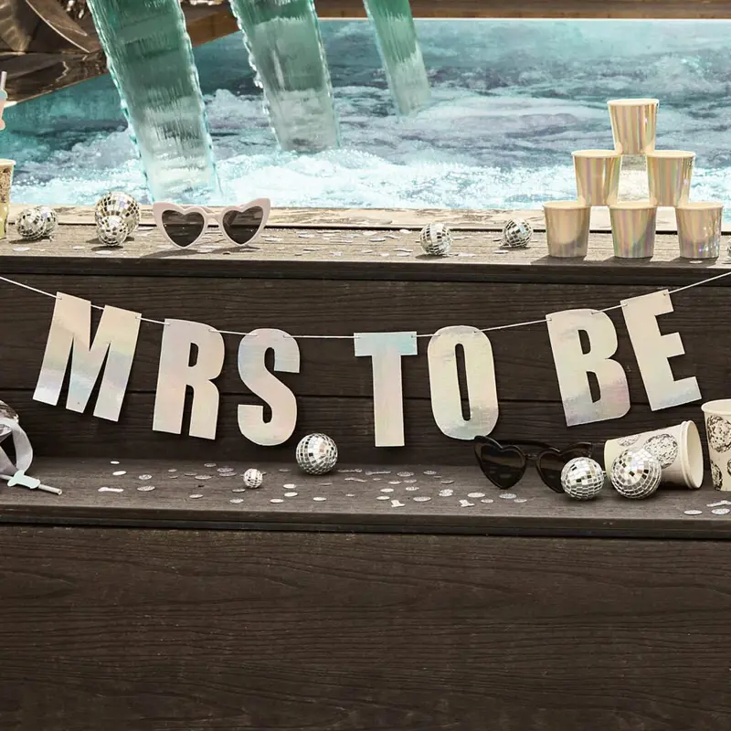 Iridescent 'Mrs To Be' Letter Banner 1
