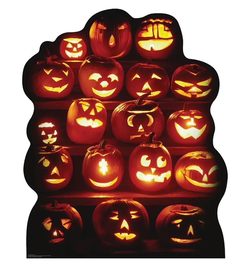 Jack-O'-Lantern Group Life-Size Standee – Multi-Figure Cardboard Cutout (10–14 Days) 1