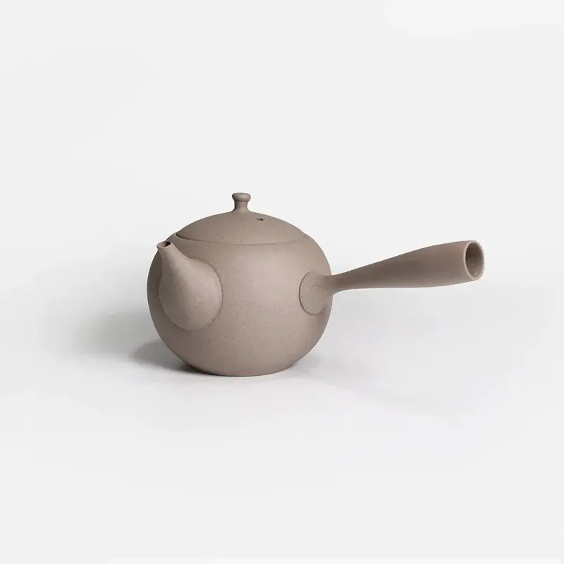 Jinsui Kiln Toki Maru Shirohai Kyusu – Round Tokoname Tea Pot (290Ml, Gray) 1