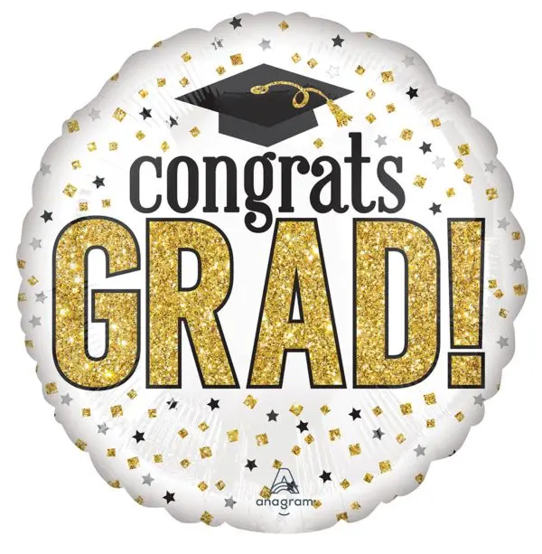 Jumbo Sparkling "Congrats Grad!" Banner – Eye-Catching Statement Piece 1