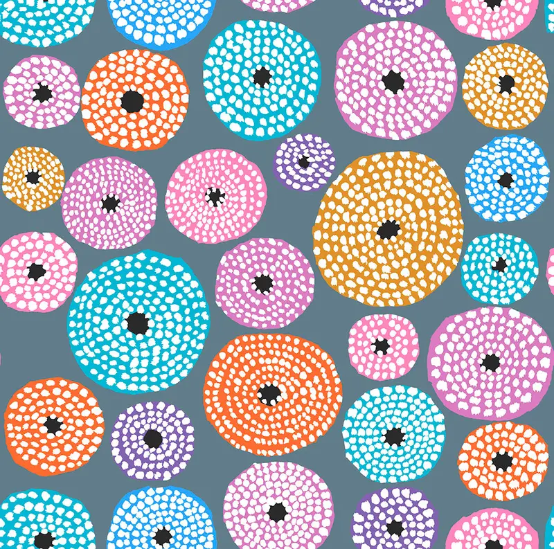 Kaffe Fassett Disks Grey Fabric #Pwgp193.Grey 1