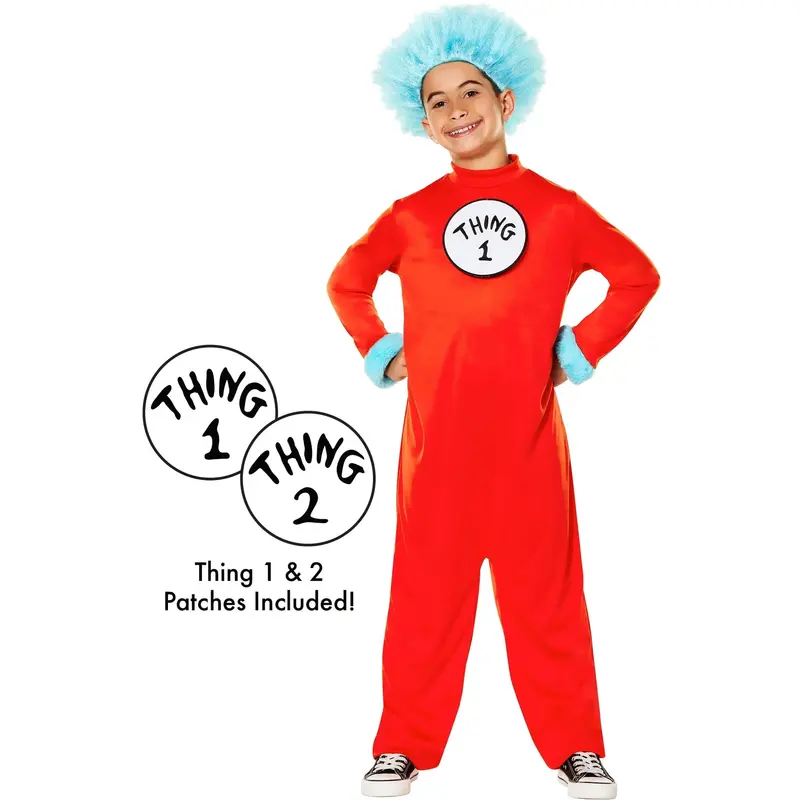 Kids Dr. Seuss Thing 1 And Thing 2 Twin Costume Set 1
