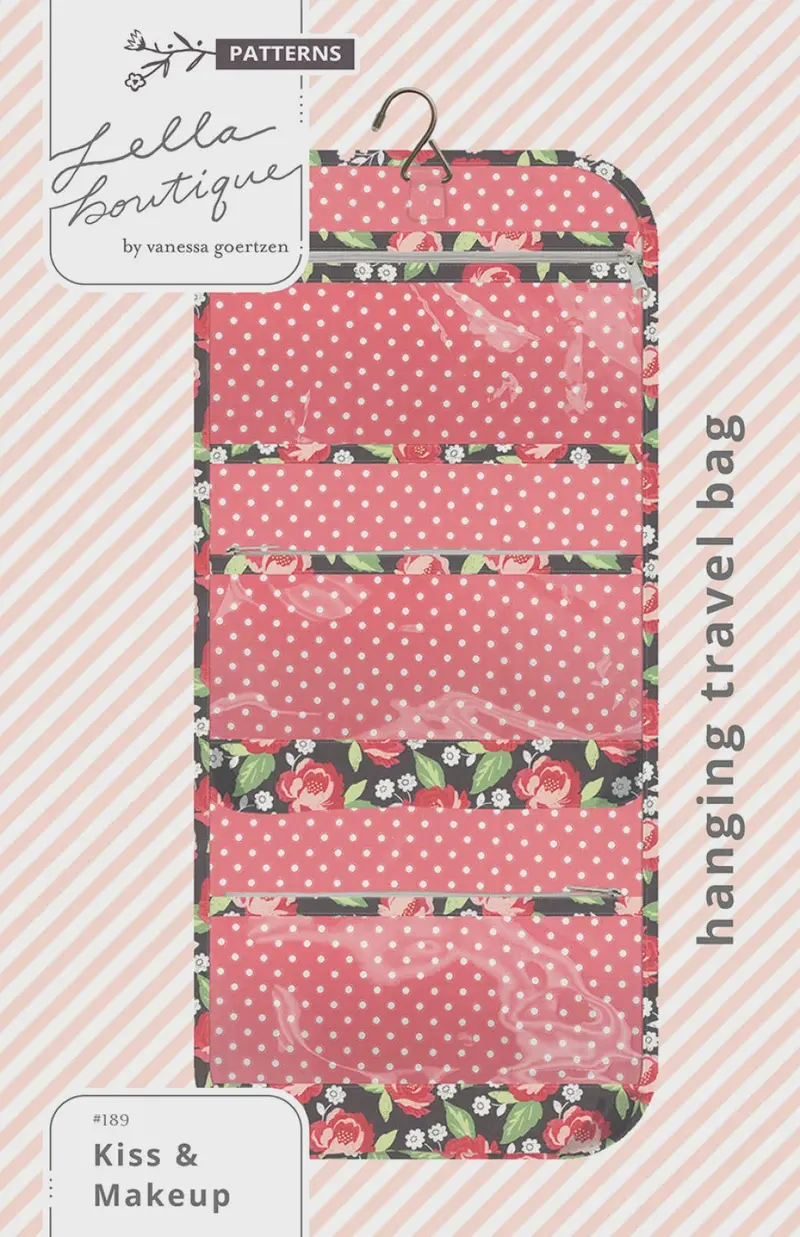 Kiss & Makeup Hanging Travel Organizer Pattern 1