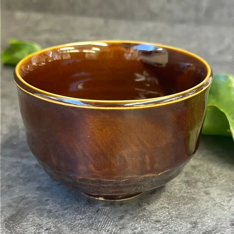 Kizoku Club Red-Brown Mini Matcha Bowl – Traditional Japanese Tea Ceremony Cup 1