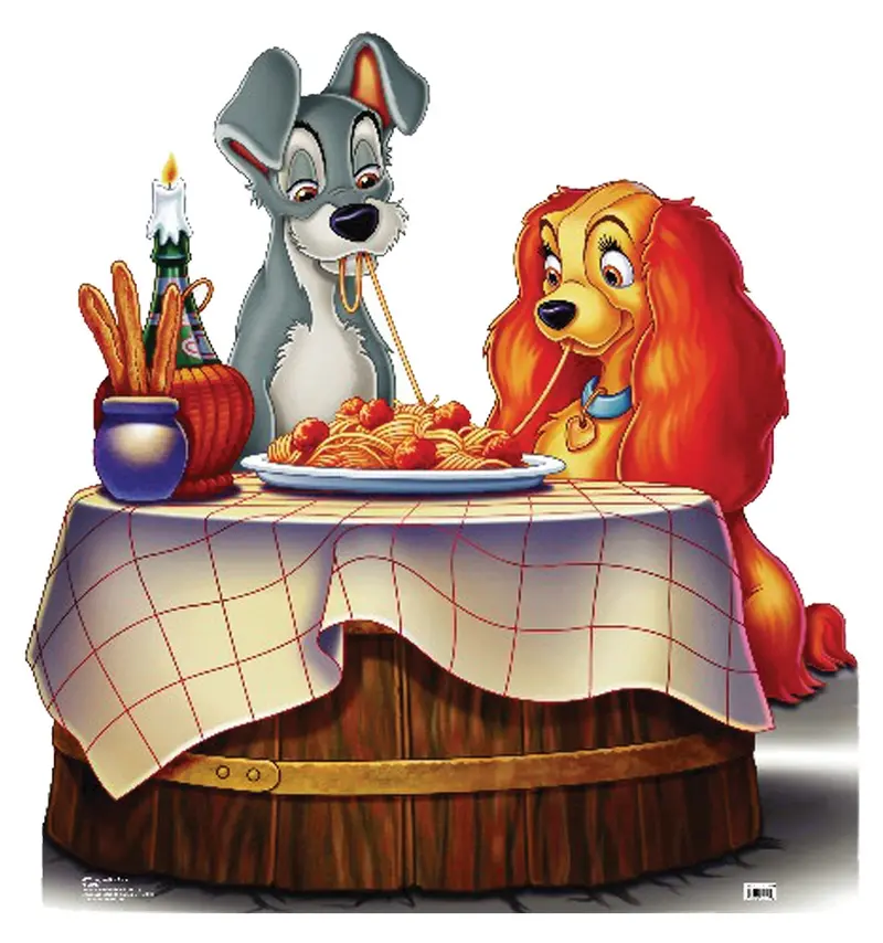 Lady And The Tramp Lifesize Cardboard Standup – Iconic Disney Couple, 10–14 Day Production 1