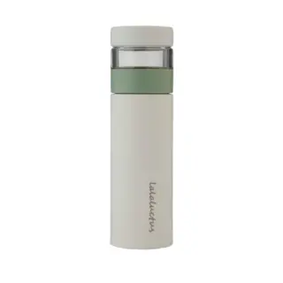 Lalaluctus Stainless Steel Tea Tumbler – Cream White With Built-In Strainer (400 Ml) 1