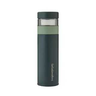 Lalaluctus Stainless Steel Tea Tumbler – Dark Gray With Built-In Strainer (400 Ml) 1