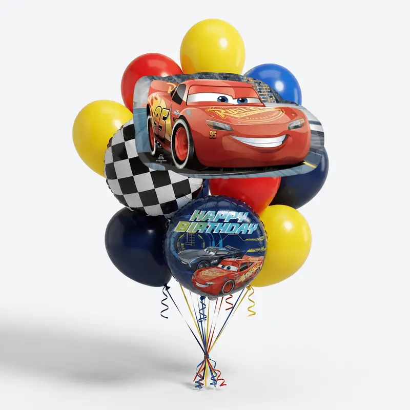 Lightning Mcqueen Birthday Balloon Bouquet – Cars-Themed Party Decoration (1-Pack) 1