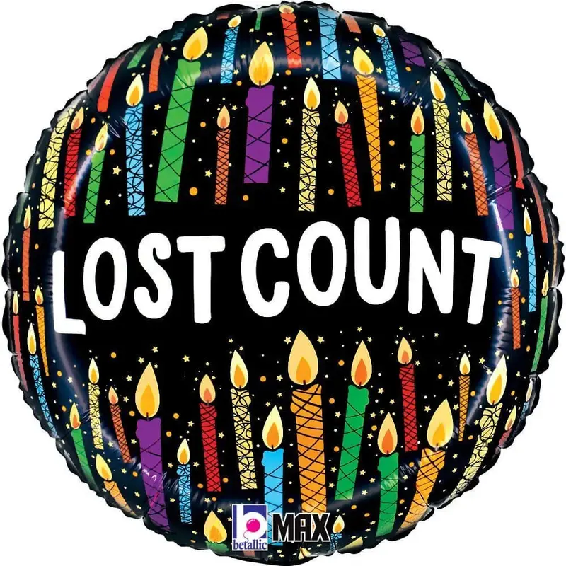 'Lost Count' Birthday Mylar Balloon – 18-Inch Metallic Foil Decor 1
