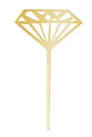 Luxury Gold Diamond-Shaped Cupcake Toppers – Set Of 5 1
