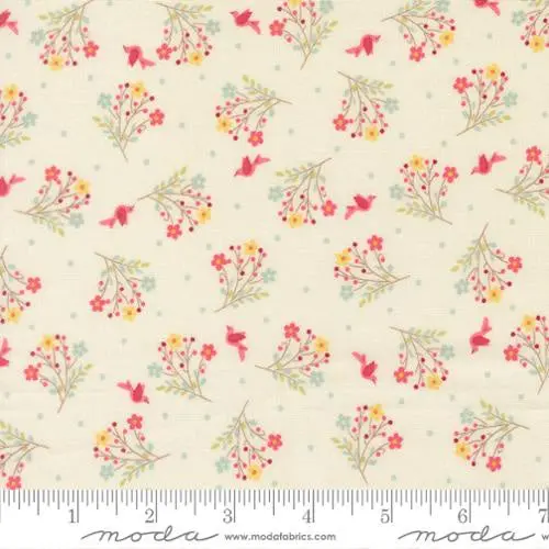 Lyda Rose Porcelain Cotton Fabric – Soft Gray-White Quilting Yardage (Style 3074-11) 1