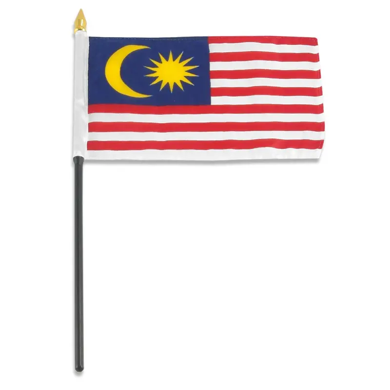 Malaysian National Flag Mini Banner – 4" X 6" Pole-Mounted Mini Flag 1
