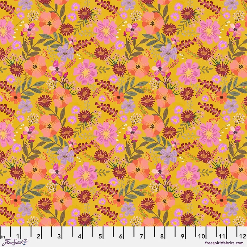 Marigold Daisy Delight Fabric – Floral Fiesta Collection 1