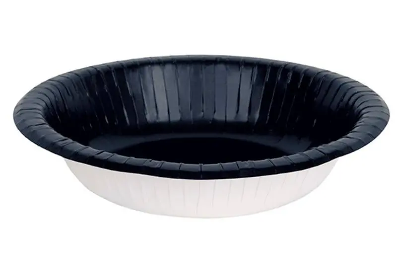 Matte Black Disposable Paper Bowls (20-Pack) 1