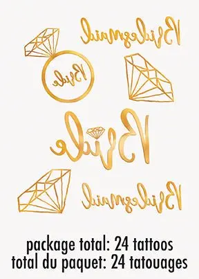 Metallic Foil Temporary Bachelorette Tattoos – Pack Of 24 1