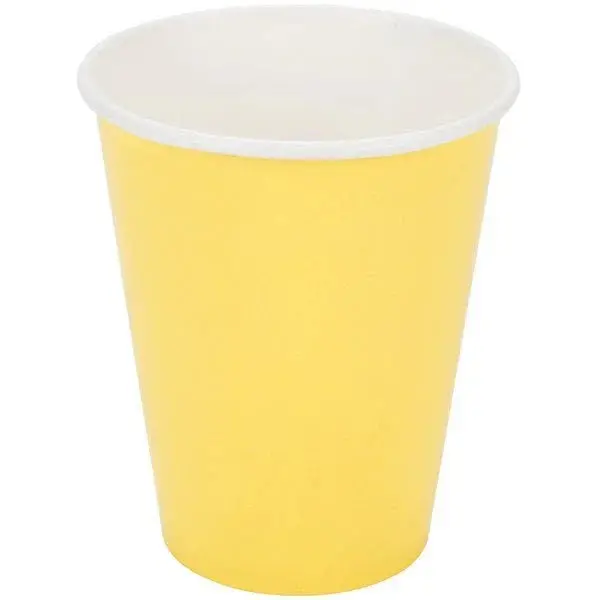 Mimosa Yellow Paper Cups – 9 Oz, Pack Of 24 Party Drinkware 1
