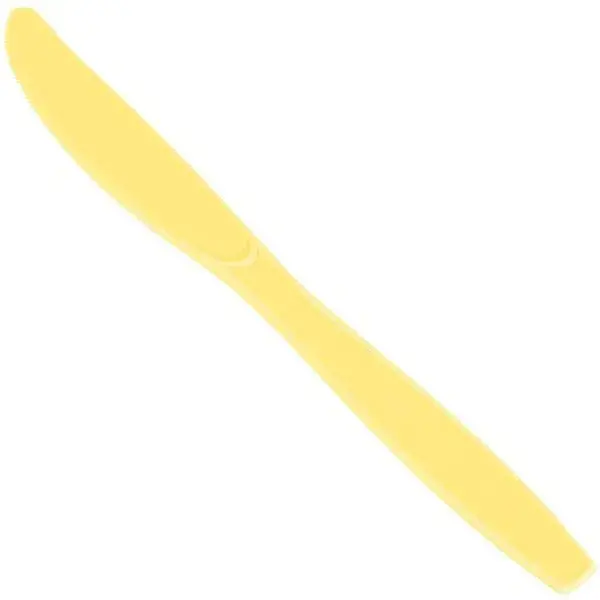 Mimosa Yellow Premium Plastic Knives – Set Of 24 Disposable Cutlery 1