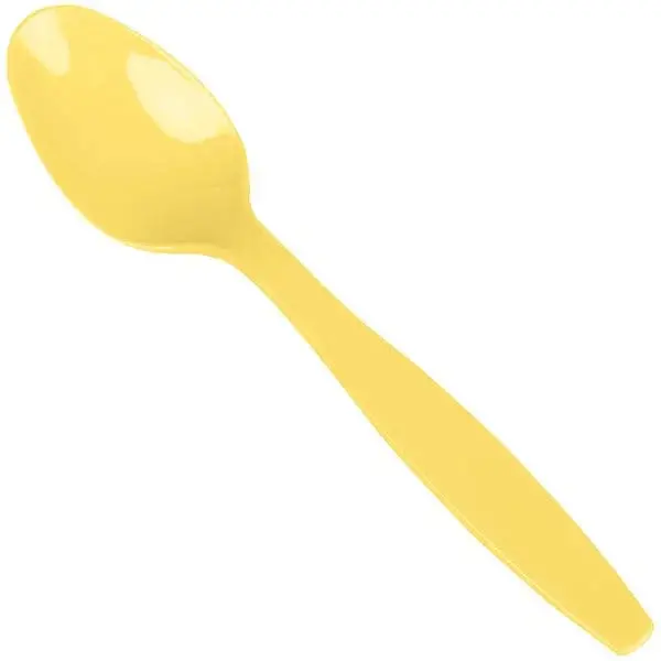 Mimosa Yellow Premium Plastic Spoons – Set Of 24 Elegant Serving Utensils 1