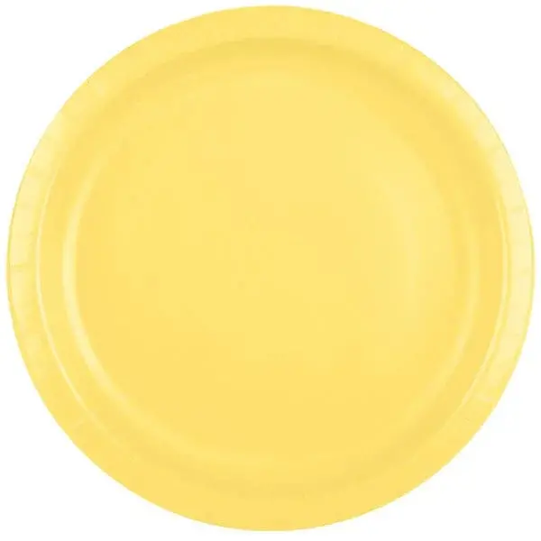 Mimosa Yellow Round Paper Plates – 10 Inch, Pack Of 24 1