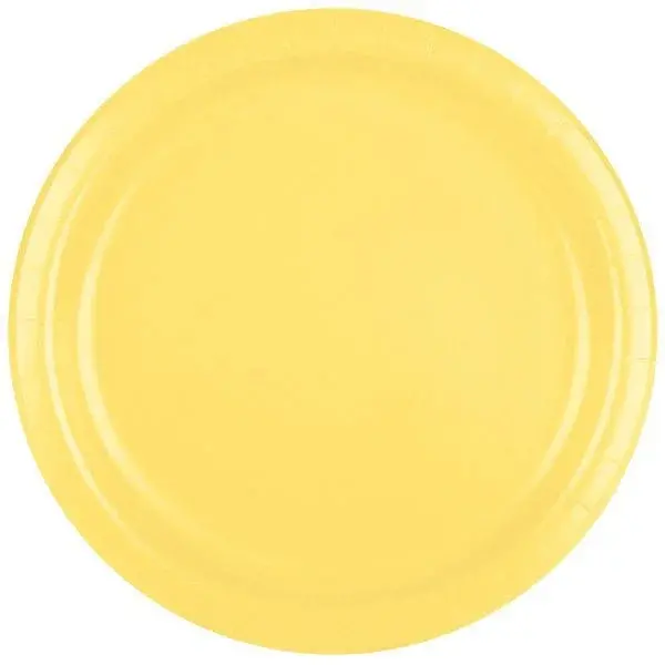 Mimosa Yellow Round Paper Plates – 9 Inch, Pack Of 24 1