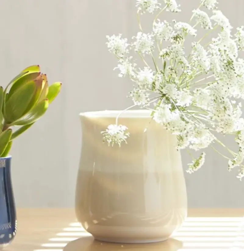 Miyama Minoyaki Large Oval Cup — Light Gray Stoneware 1