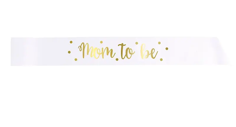 Mom-To-Be Sash With Foil Accents – Adjustable Celebration Accessory 1