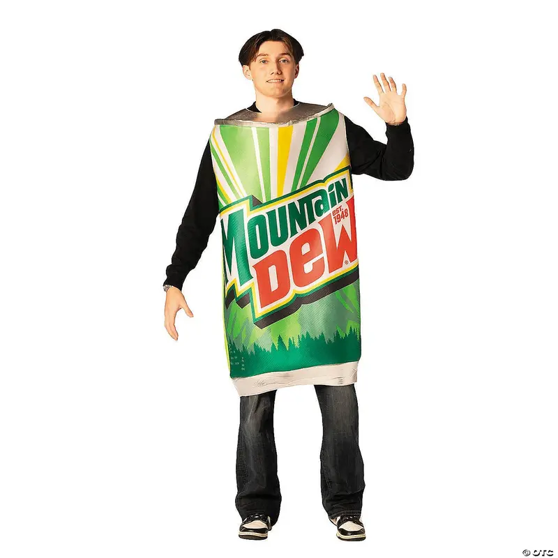 Mountain Dew Can-Themed Tunic Costume For Adults – One Size 1