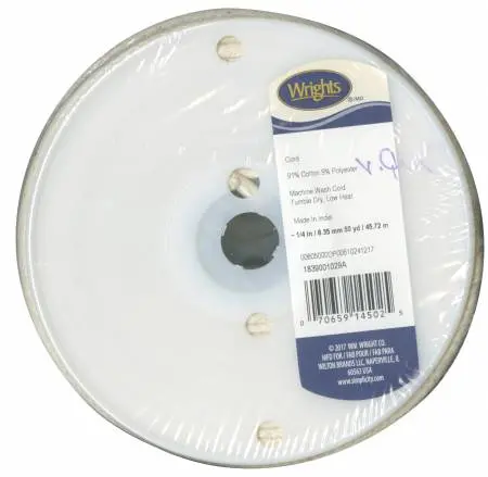 Natural Cotton Piping Cord – 8/32 Inch (1/4 Inch) Diameter, 50-Yard Spool 1
