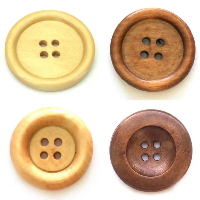 Natural Wood Buttons – 23Mm & 25Mm, Assorted Colors 1