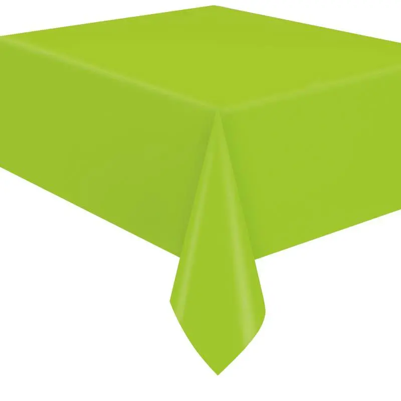 Neon Green Flannel-Backed Plastic Table Cover – 54 X 108 Inches, Single Use 1