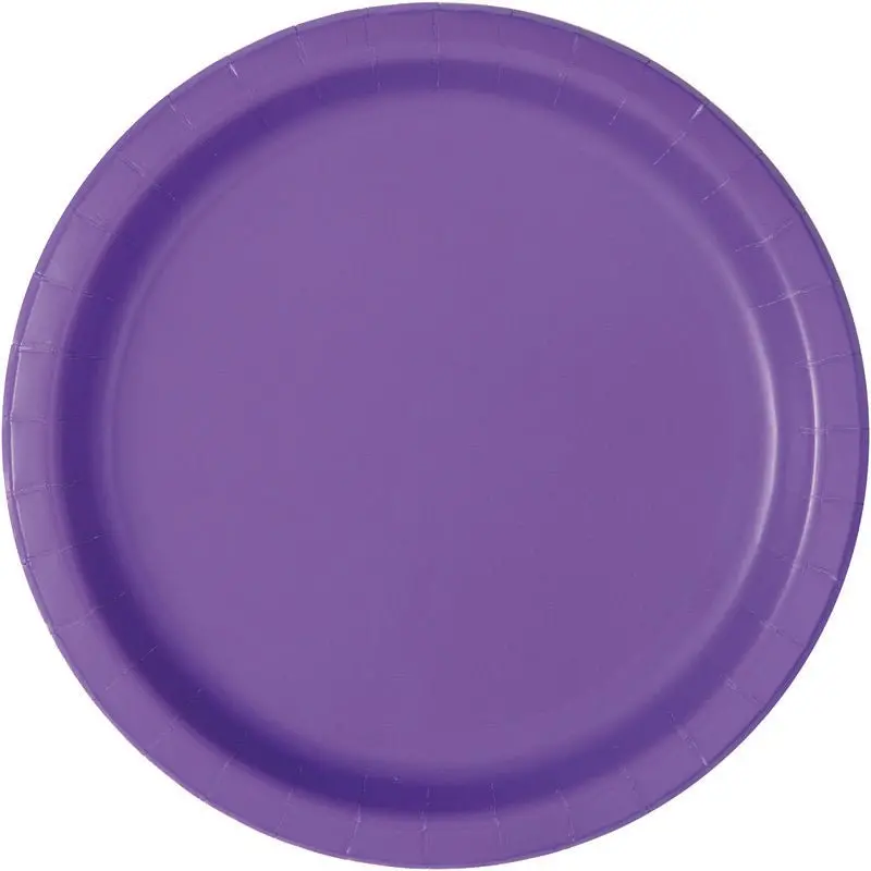 Neon Purple 7-Inch Disposable Paper Plates – Pack Of 50 1