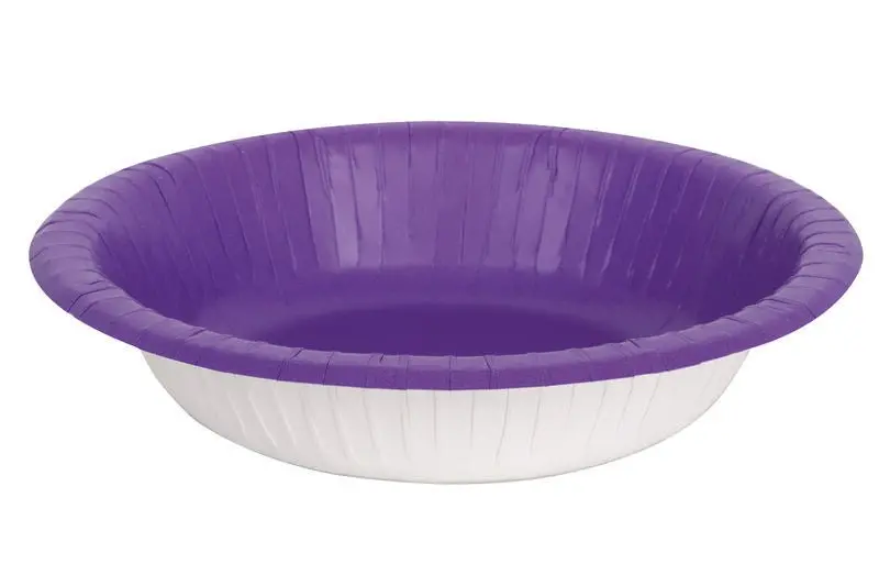 Neon Purple Disposable Paper Bowls (20-Pack) 1