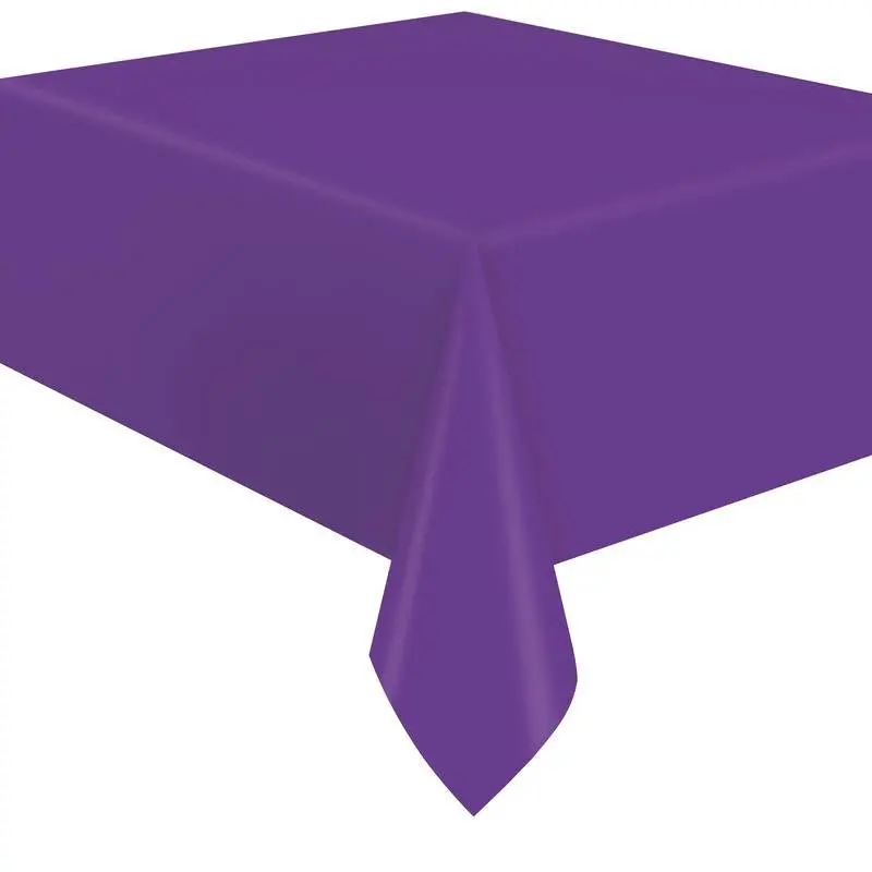 Neon Purple Flannel-Backed Plastic Tablecloth – 54 X 108 Inches 1