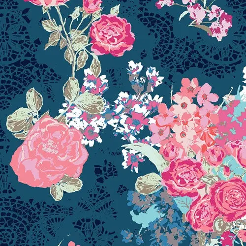 Nisi Flora Oceanon Cotton Fabric – Art Gallery Fabrics Exclusive (Style Sk-34602) 1